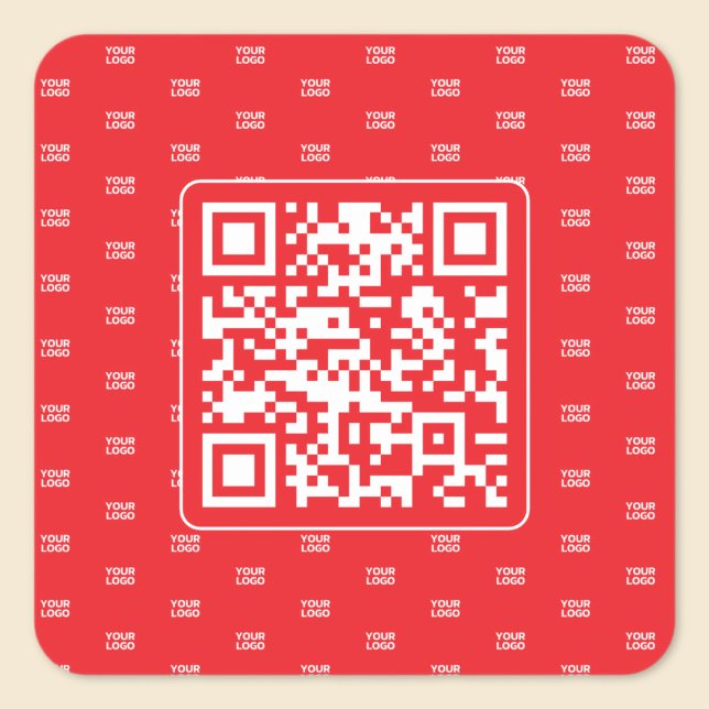 Anpassbarer QR-Code mit Ihrem Logo oder Bild gekac Quadratischer Aufkleber (Von Creator hochgeladen)