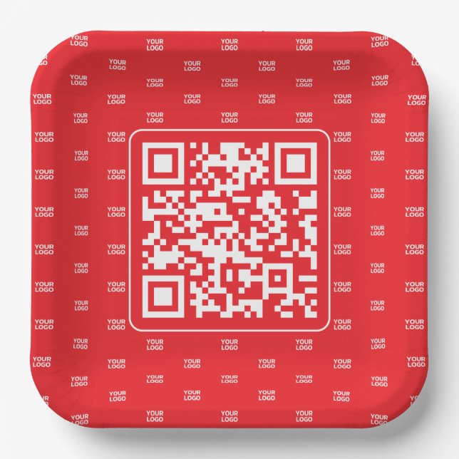 Anpassbarer QR-Code mit Ihrem Logo oder Bild Pappteller (Vorderseite)