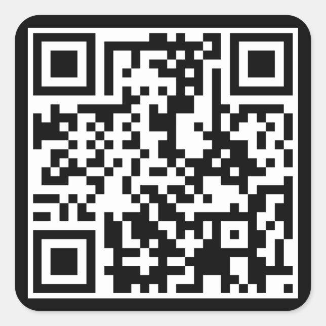 anpassbarer QR-Code Quadratischer Aufkleber (Vorderseite)