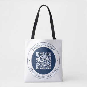 Anpassbarer QR-Code & Text Dunkles Marineblau