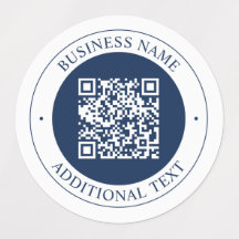 Anpassbarer QR-Code & Text | Dunkles Marineblau