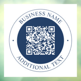 Anpassbarer QR-Code & Text | Dunkles Marineblau Fensteraufkleber