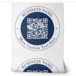Anpassbarer QR-Code & Text | Dunkles Marineblau Tapete