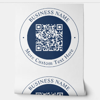 Anpassbarer QR-Code & Text | Dunkles Marineblau Tapete