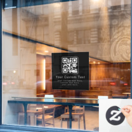 Anpassbarer QR-Code und bearbeitbarer Textbaustein Fensteraufkleber