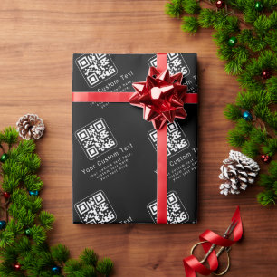 Anpassbarer QR-Code und bearbeitbarer Textbaustein Geschenkpapier