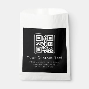 Anpassbarer QR-Code und bearbeitbarer Textbaustein Geschenktütchen