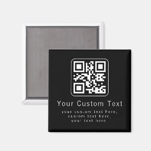 Anpassbarer QR-Code und bearbeitbarer Textbaustein Magnet