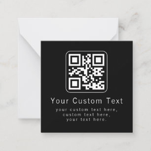 Anpassbarer QR-Code und bearbeitbarer Textbaustein Mitteilungskarte