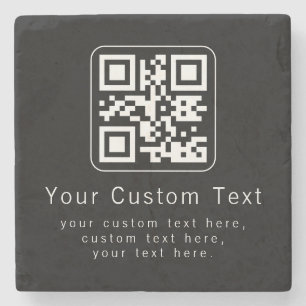 Anpassbarer QR-Code und bearbeitbarer Textbaustein Steinuntersetzer