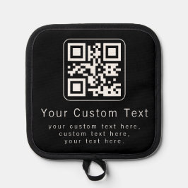Anpassbarer QR-Code und bearbeitbarer Textbaustein Topflappen