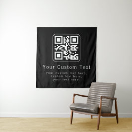 Anpassbarer QR-Code und bearbeitbarer Textbaustein Wandteppich