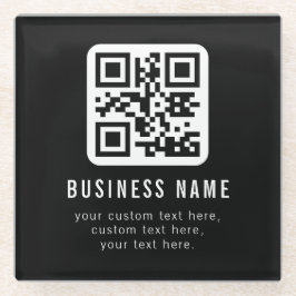 Anpassbarer QR-Code und bearbeitbarer Textdesign Glasuntersetzer