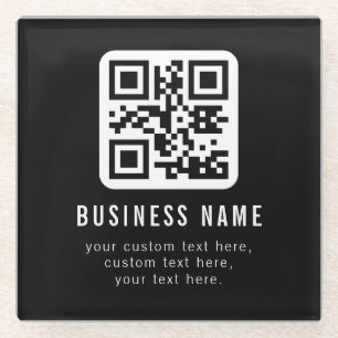 Anpassbarer QR-Code und bearbeitbarer Textdesign Glasuntersetzer