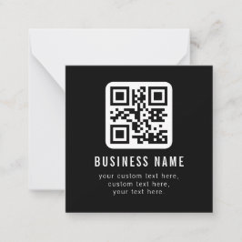 Anpassbarer QR-Code und bearbeitbarer Textdesign Mitteilungskarte
