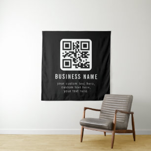 Anpassbarer QR-Code und bearbeitbarer Textdesign Wandteppich