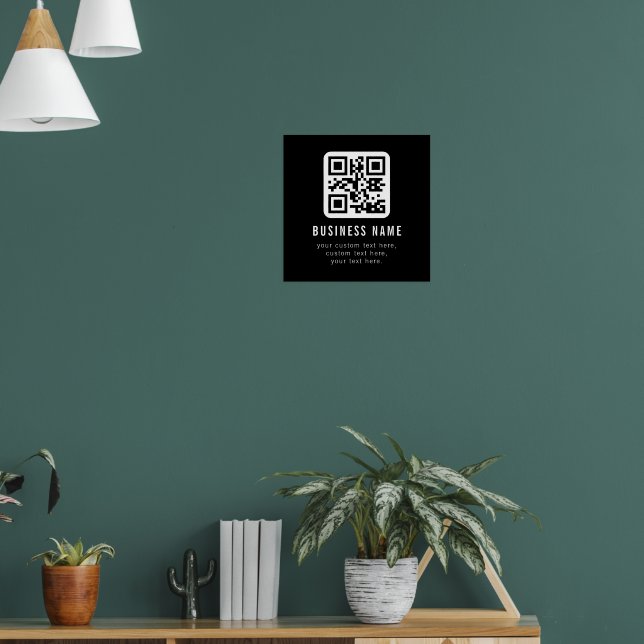 Anpassbarer QR-Code und bearbeitbarer Textentwurf Poster (Wohnzimmer 1)