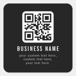 Anpassbarer QR-Code und bearbeitbarer Textentwurf Quadratischer Aufkleber