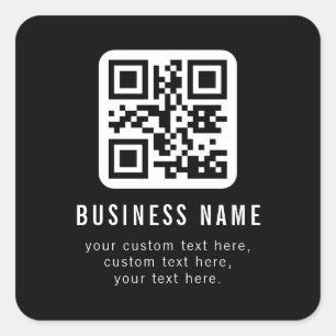 Anpassbarer QR-Code und bearbeitbarer Textentwurf Quadratischer Aufkleber