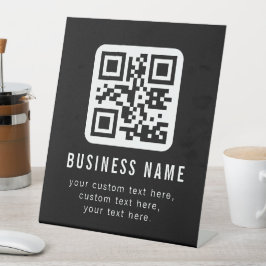 Anpassbarer QR-Code und bearbeitbarer Textentwurf Sockelschild