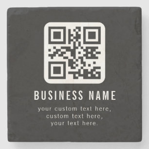 Anpassbarer QR-Code und bearbeitbarer Textentwurf Steinuntersetzer