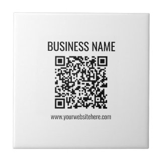 Anpassbarer QR-Code und Geschäftsname Fliese