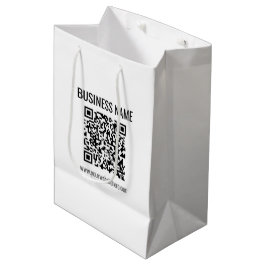 Anpassbarer QR-Code und Geschäftsname Mittlere Geschenktüte