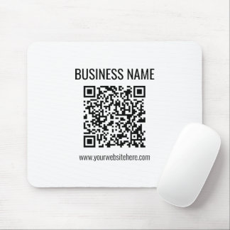 Anpassbarer QR-Code und Geschäftsname Mousepad