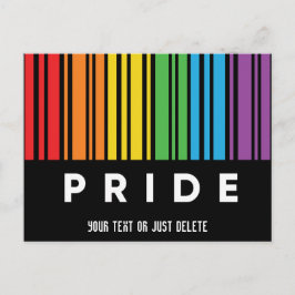 Anpassbarer Regenbogen-Barcode LGBTQIA+ Einladungspostkarte