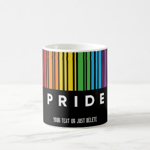 Anpassbarer Regenbogen-Barcode LGBTQIA+ Kaffeetasse