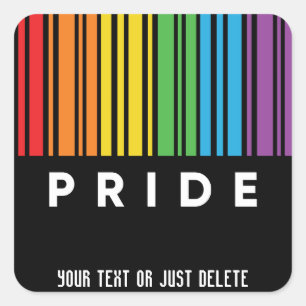 Anpassbarer Regenbogen-Barcode LGBTQIA+ Quadratischer Aufkleber