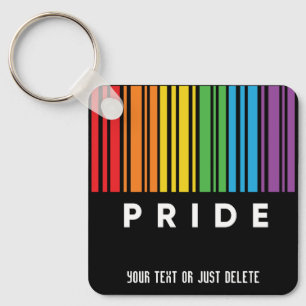 Anpassbarer Regenbogen-Barcode LGBTQIA+ Schlüsselanhänger