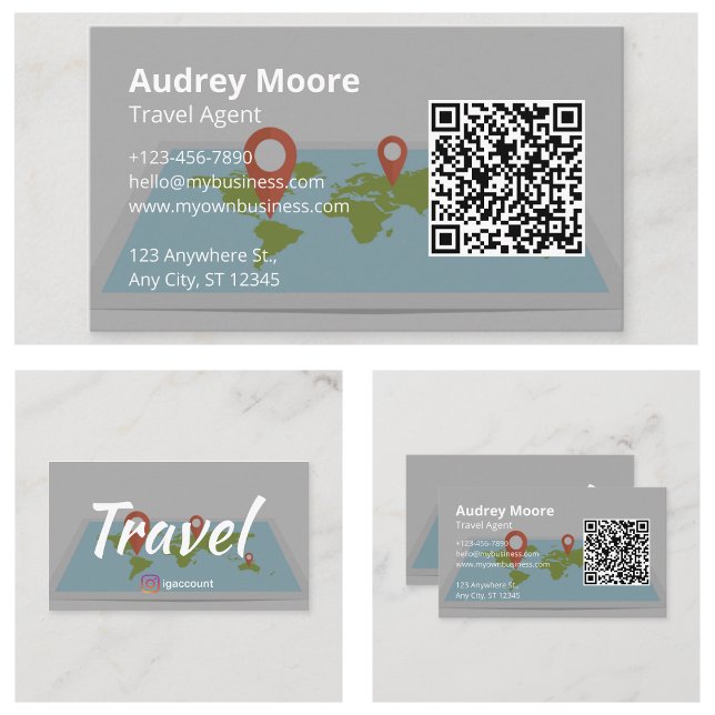 Anpassbarer Reiseagent Visitenkarte (Customizable Travel Agent Business Cards)