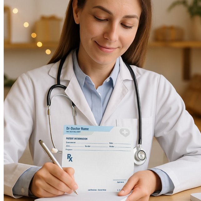 Anpassbarer RX-Block für Ärzte - Rezeptblock Notizblock (Custom Prescription Pad Template | Editable RX Notepad )
