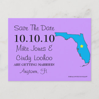 Anpassbarer Save the Date-Staat - FLORIDA Ankündigungspostkarte