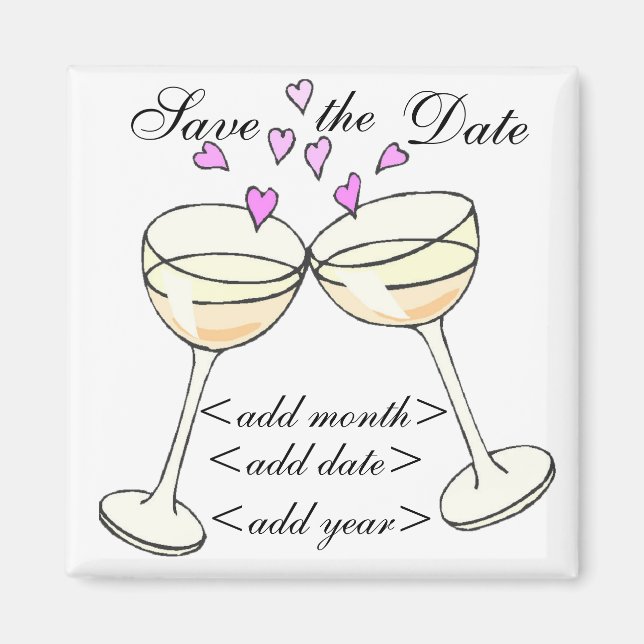 Anpassbarer Save the Date Toast Magnet (Vorne)