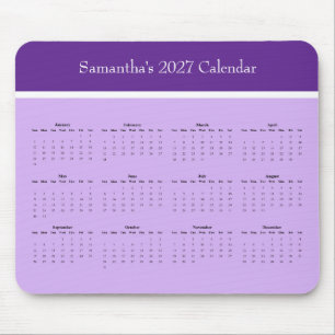 Anpassbarer Schreibtischkalender 2027 für das ganz Mousepad