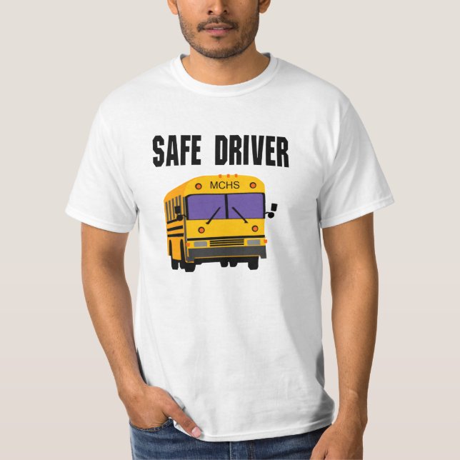 Anpassbarer Schulbusfahrer T-Shirt (Vorderseite)