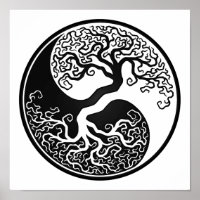 Anpassbarer schwarzer Baum des Lebens Yin Yang