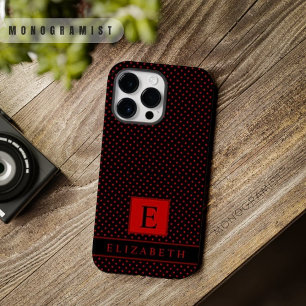 Anpassbarer schwarzer Hintergrund Red Polka Dot Case-Mate iPhone 14 Pro Max Hülle