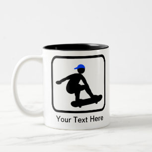 Anpassbarer Skater auf Skateboard-Logos Zweifarbige Tasse