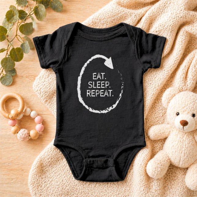 Anpassbarer Spruch Eat. Sleep. Repeat. Baby Strampler (Von Creator hochgeladen)