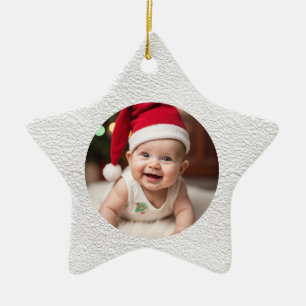 Anpassbarer Stern zum ersten Weihnachten des Babys Keramik Ornament