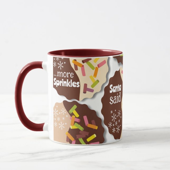 Anpassbarer Streusel-Cookie-Feiertagsbecher  Tasse (Links)