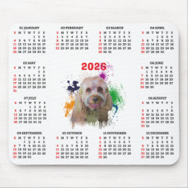 Anpassbarer süßer Cavapoo-Hundekalender Mousepad