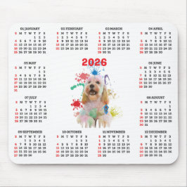 Anpassbarer süßer Cockapoo-Hundekalender Mousepad