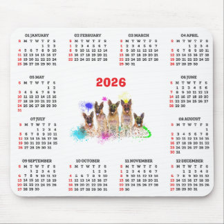 Anpassbarer süßer Labrador-Welpen-Kalender Mousepad