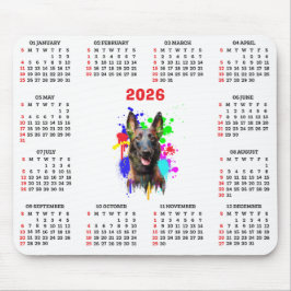 Anpassbarer süßer Malinois-Hundekalender Mousepad