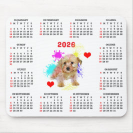 Anpassbarer süßer Morkie-Hundekalender Mousepad