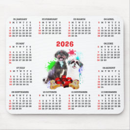 Anpassbarer süßer Shih Tzu-Hundekalender Mousepad